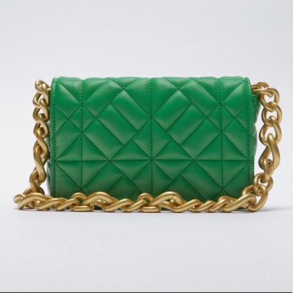 ZARA | NWT GREEN QUILTED SHOULDER BAG BLOGGERS Favorite - Picture 10 of 16